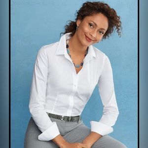 Talbots | Non-Iron Perfect Shirt | White | 16 | Women‘s Blouse Office Work Party